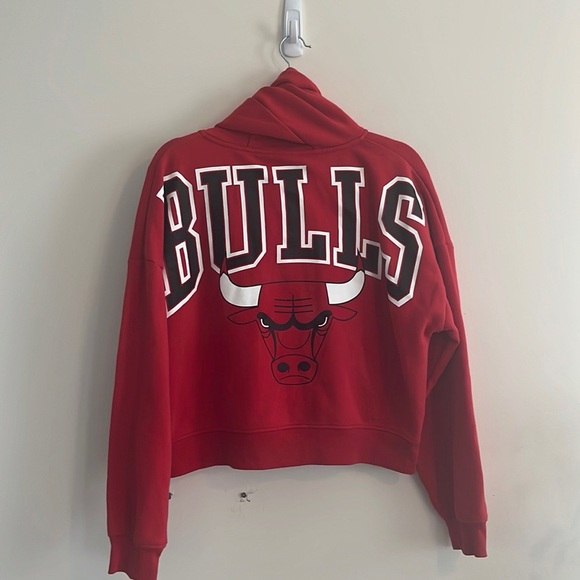 Chicago Bulls Full Zip Hooded Sweatshirt Red NBA M Women’s Casual Basketball - Picture 1 of 7